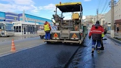 Ход работ по благоустройству улицы Советской в Холмске