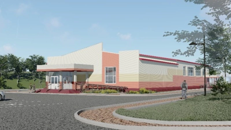 В Холмске по улице Первомайской продолжается строительство физкультурно-оздоровительного комплекса