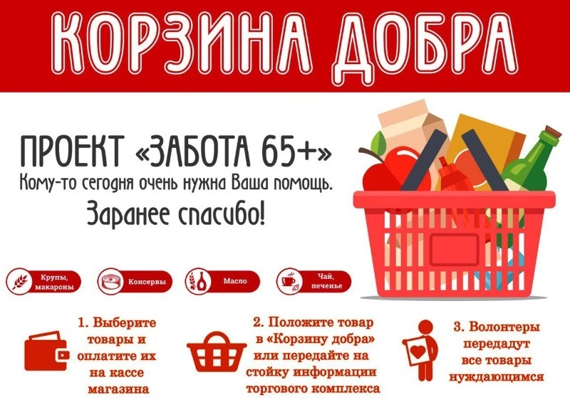 В Холмском районе активно реализуется благотворительная акция «Корзина добра»
