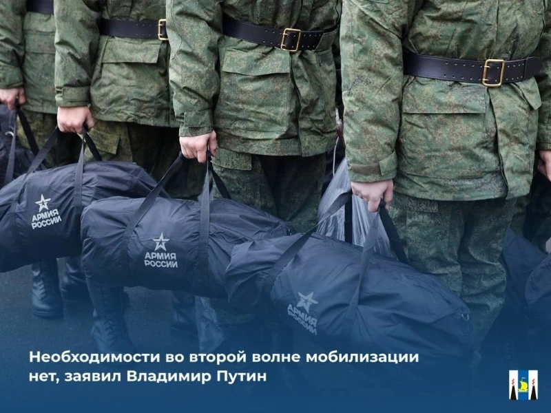Необходимости во второй волне мобилизации нет, заявил Владимир Путин